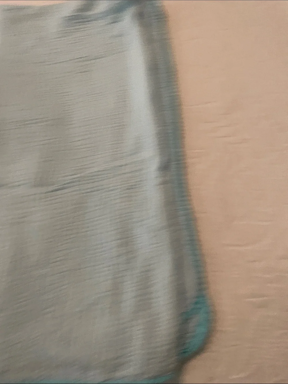 Light Blue Cotton Muslin baby blanket with Pom Trim